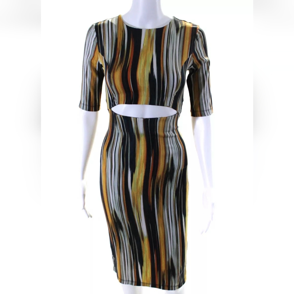 Suno Multicolor Striped Cut Out Waist Dress, Sz 0, EUC